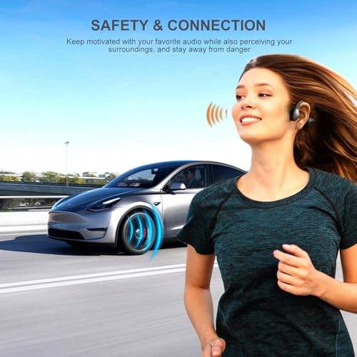 Bone Conduction Headphones with HD Mic, 12hrs Playtime, IPX6 Waterproof J384033
