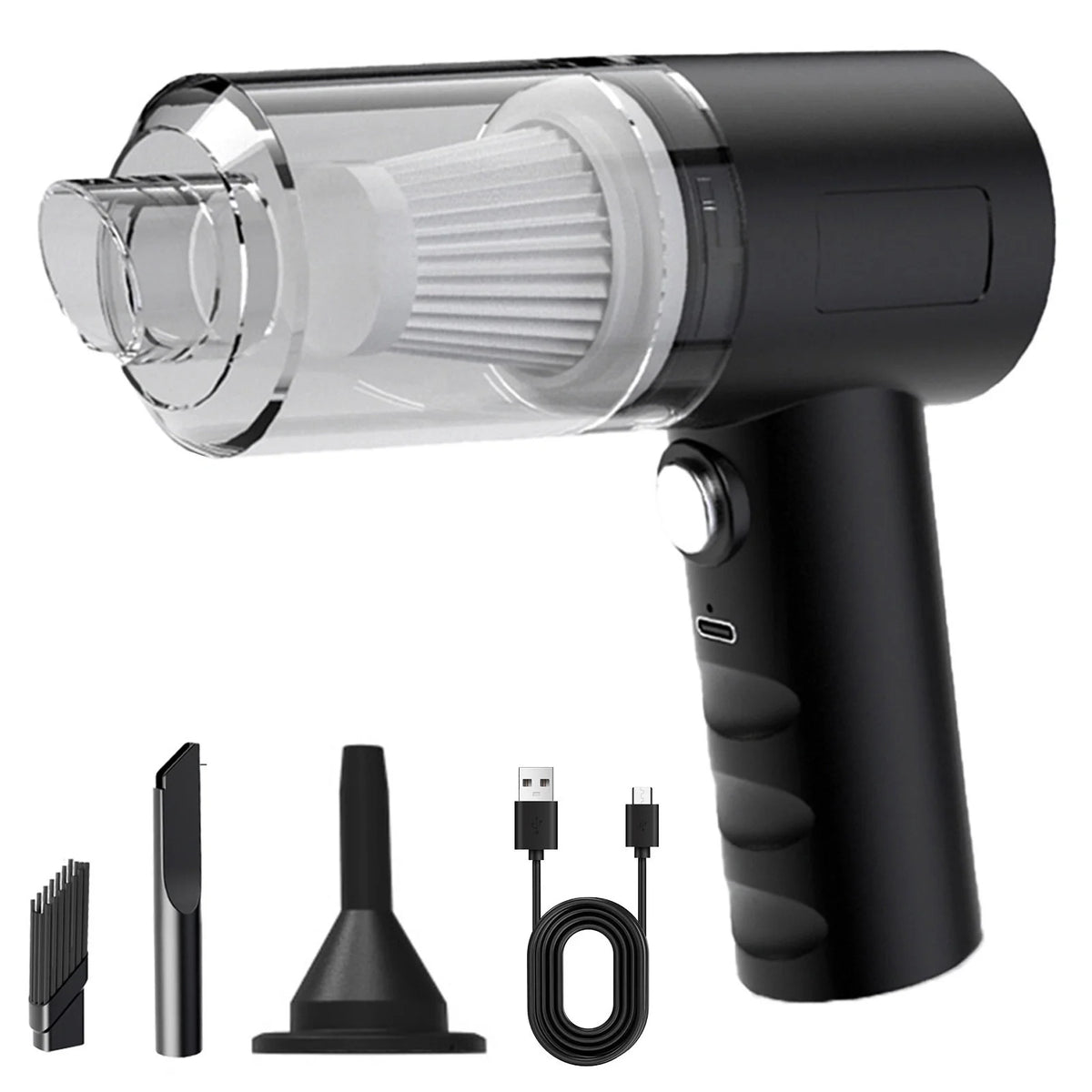 Cordless Handheld Car Vacuum Cleaner, 120W Rechargeable Mini Black H8527