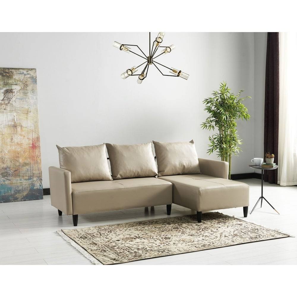 Contemporary Faux Leather Reversible Sectional S58229