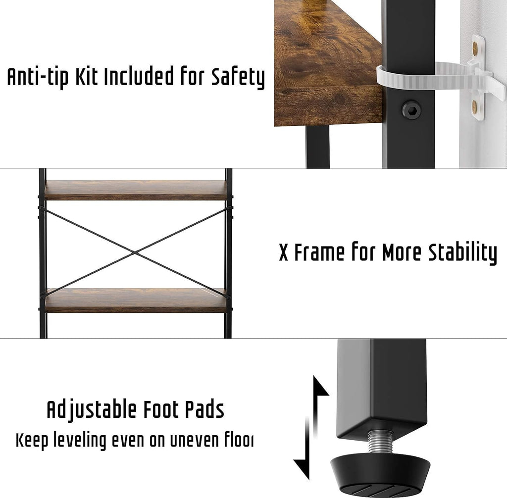 4-Tier Wood Ladder Shelf Bookcase M4070