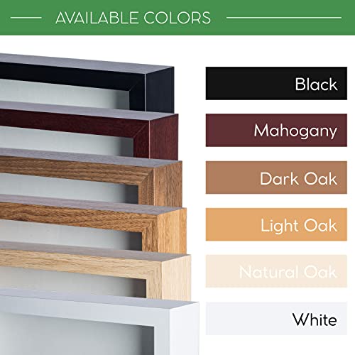 11” x 11” Dark Oak Wooden Shadow Box Frame with Tempered Glass O76316