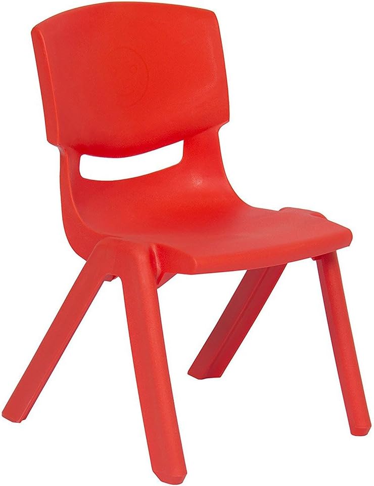 Stackable Plastic Kids Learning Chairs, 20.8x12.5 Inches, Red, 2 Pack B642014