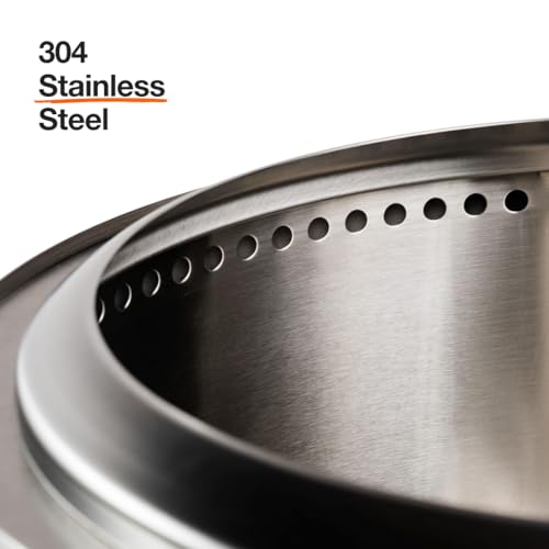 19.5 Inch Smokeless Stainless Steel Fire Pit with Stand and Removable Ash Pan C555