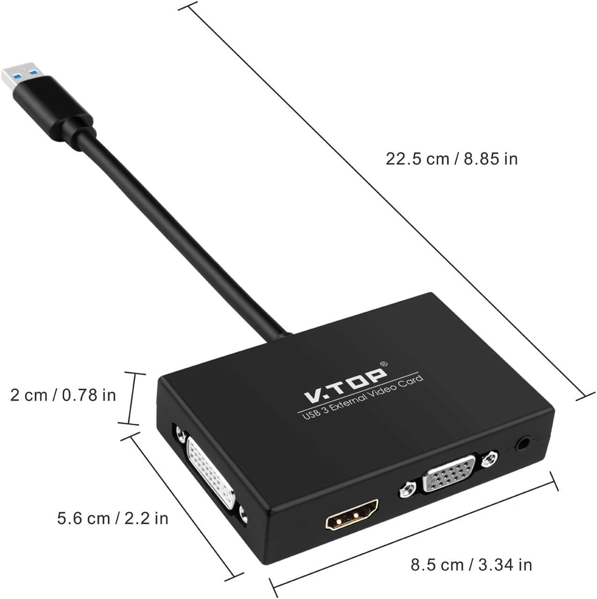 USB 3.0 to HDMI-DVI-VGA Video Graphics Card Adapter U881760