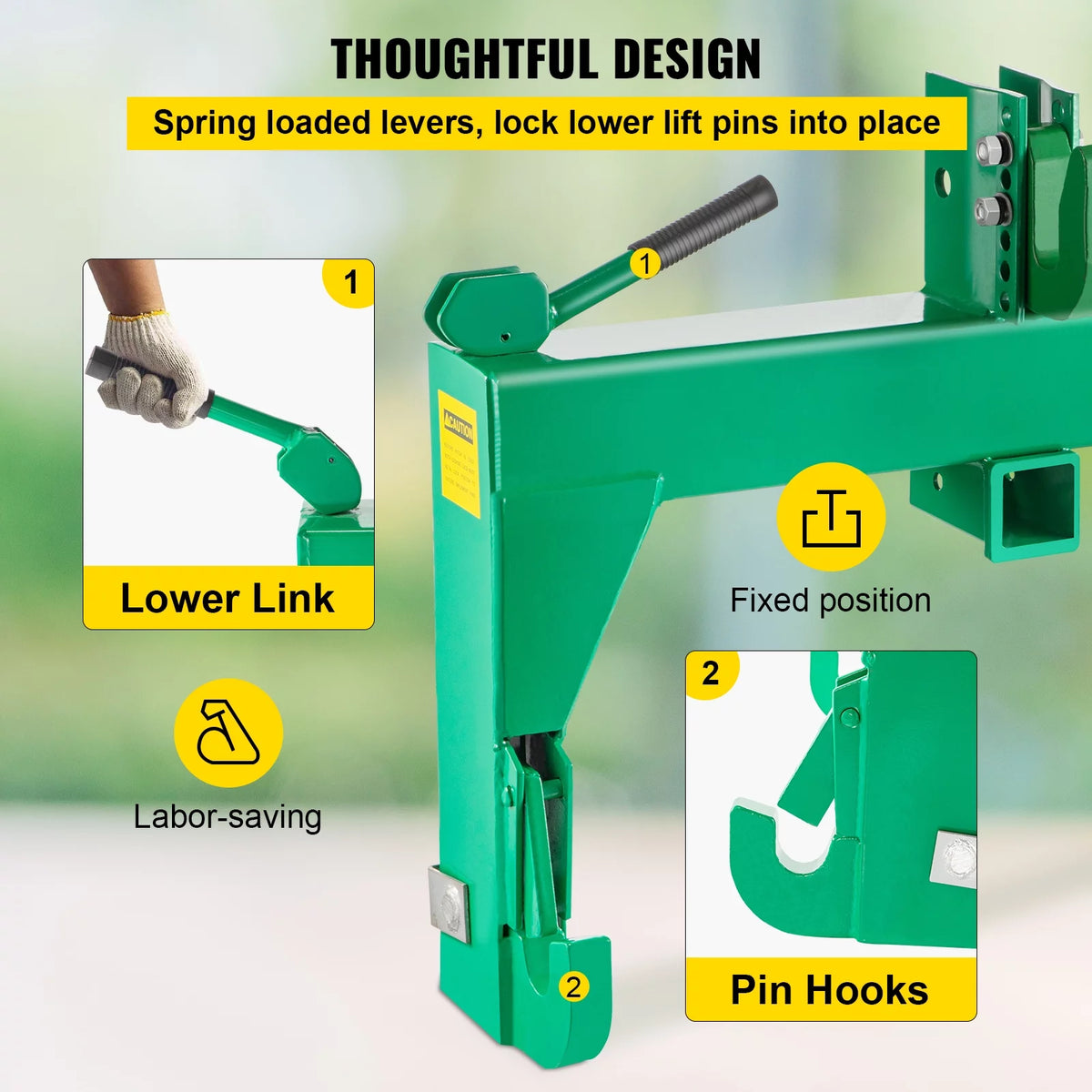 3-Point Quick Hitch, 3000 lbs Lifting Capacity, Category 1 & 2 Y787270