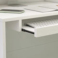 L-Shaped Reception Desk with Shelves and Drawers White W267