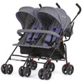 Lightweight Compact Double Umbrella Stroller with Storage Basket and Adjustable Canopy W19588