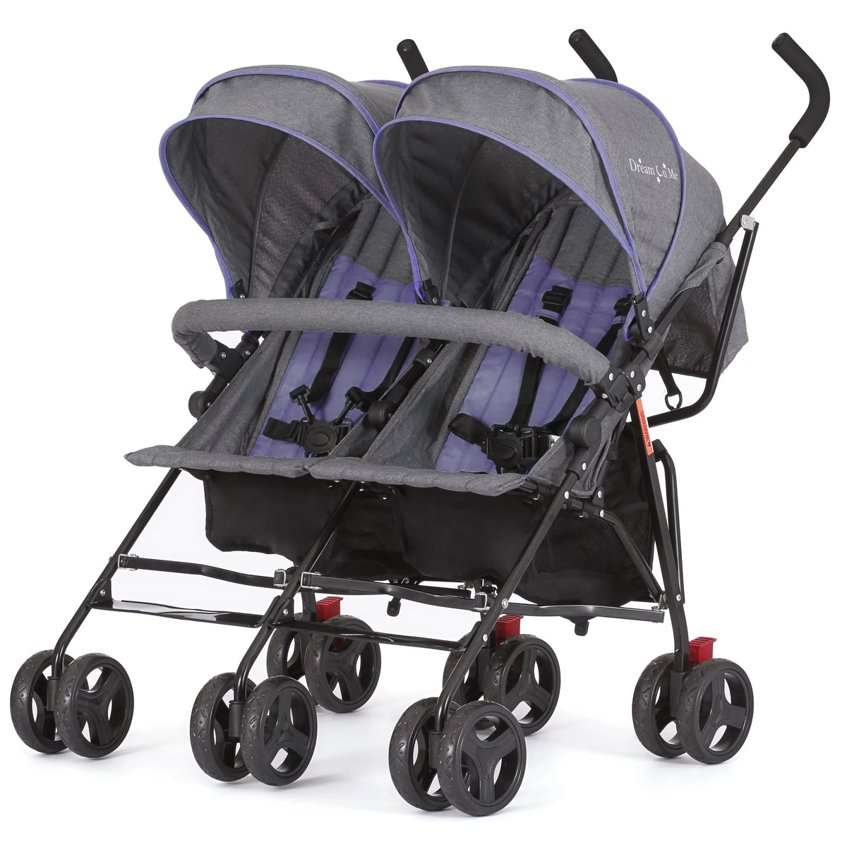 Lightweight Compact Double Umbrella Stroller with Storage Basket and Adjustable Canopy W19588