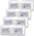 4 Pack DC 12V LED RV Ceiling Double Dome Light with ON/Off Switch Natural White A56909
