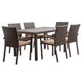 7 Pieces Patio Furniture Dining Set with Cushioned Chair N7348