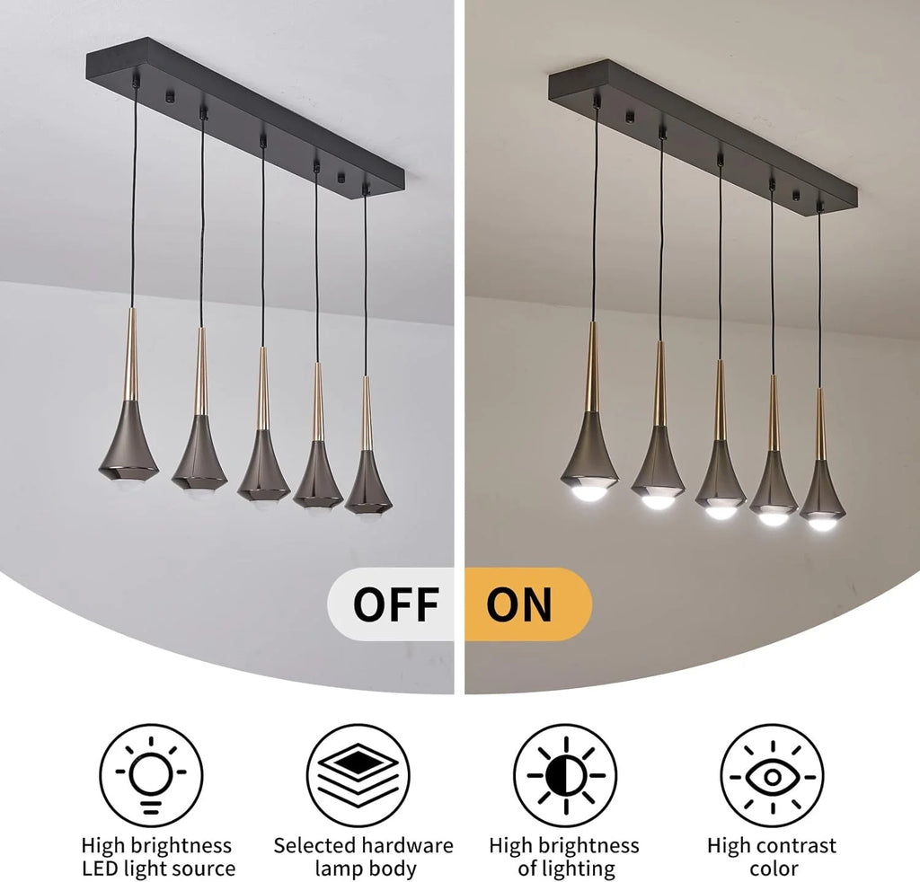Black & Gold 45W LED Pendant Light C799