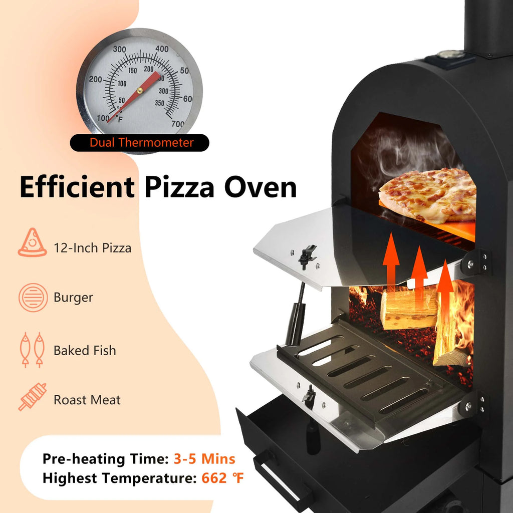 Outdoor Wood Fire Pizza Oven with Pizza Stone F13598