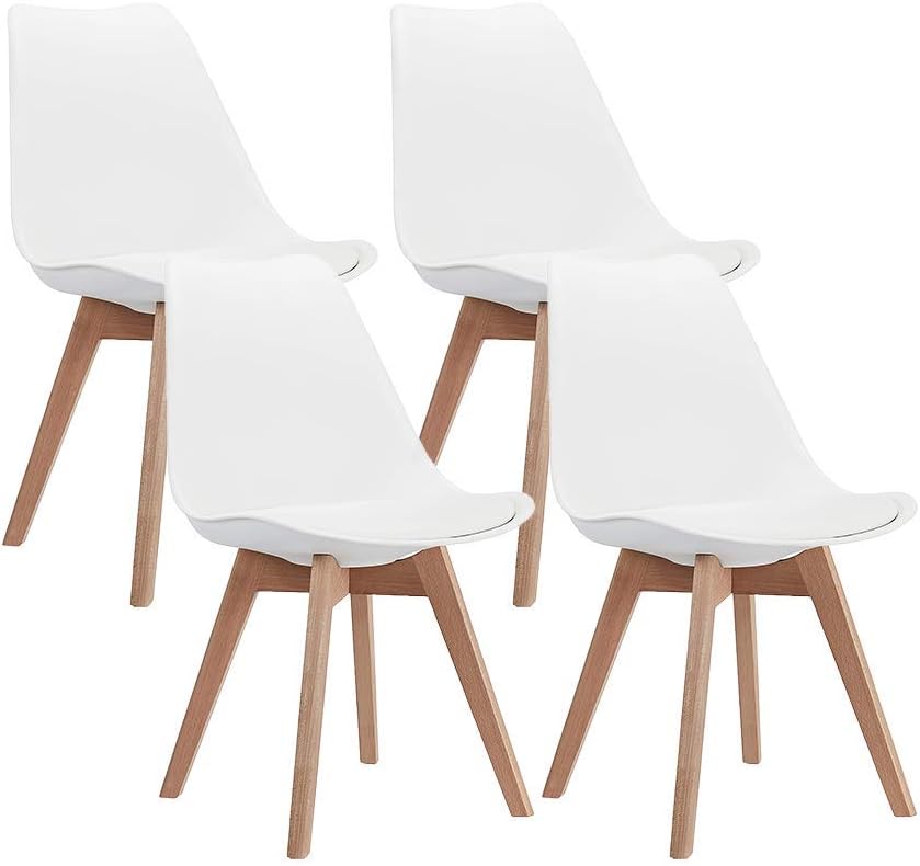 Grey Mid Century Modern Side Chair with Wood Legs Set of 2 W571913