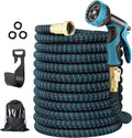 50Ft Expandable Garden Hose with Spray Nozzle, Solid Brass Fittings, Pack of 2 Z882