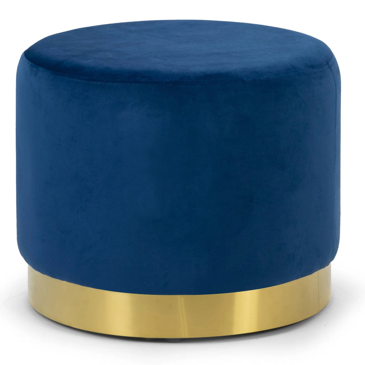 Velvet Round Ottoman with Golden Accent Base H659320
