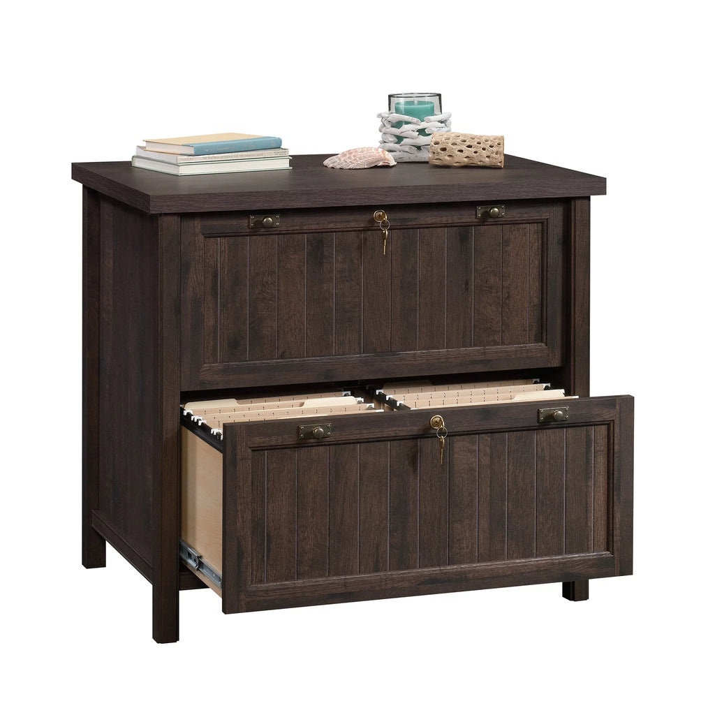 Coffee Oak Lateral File Cabinet S3484