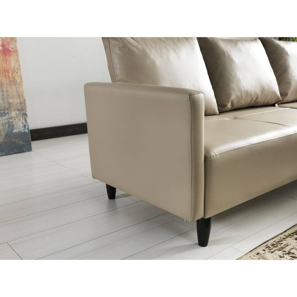Contemporary Faux Leather Reversible Sectional S58229