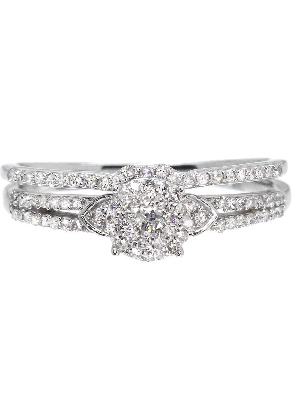 White Gold Round Diamond Bridal Ring Set (0.33 ct) R624