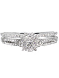 White Gold Round Diamond Bridal Ring Set (0.33 ct) R624