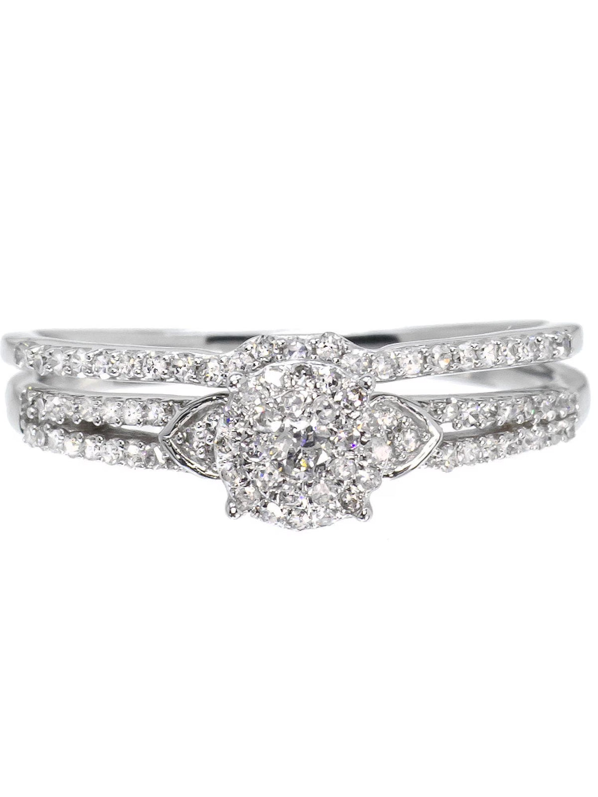 White Gold Round Diamond Bridal Ring Set (0.33 ct) R624
