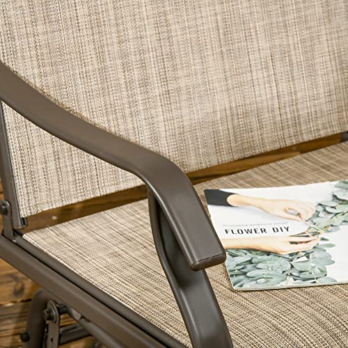 Gray 2-Seat Outdoor Glider Chair with Coffee Table F37901