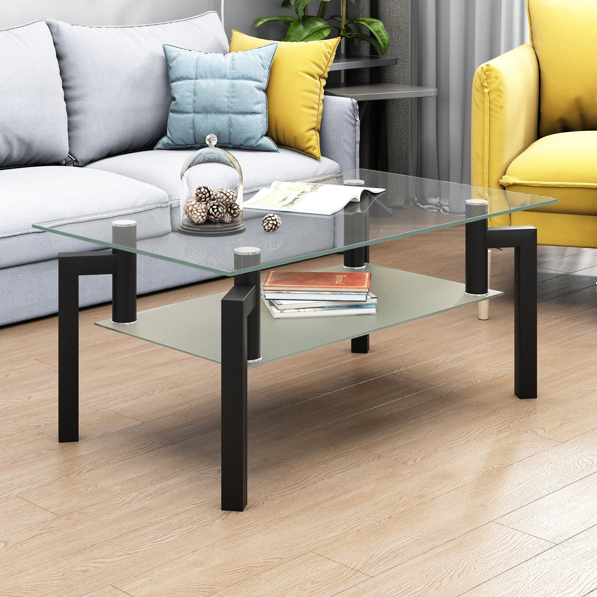 Black Glass Coffee Table D544