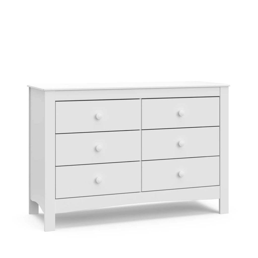 White 6 Drawer Double Dresser W53661