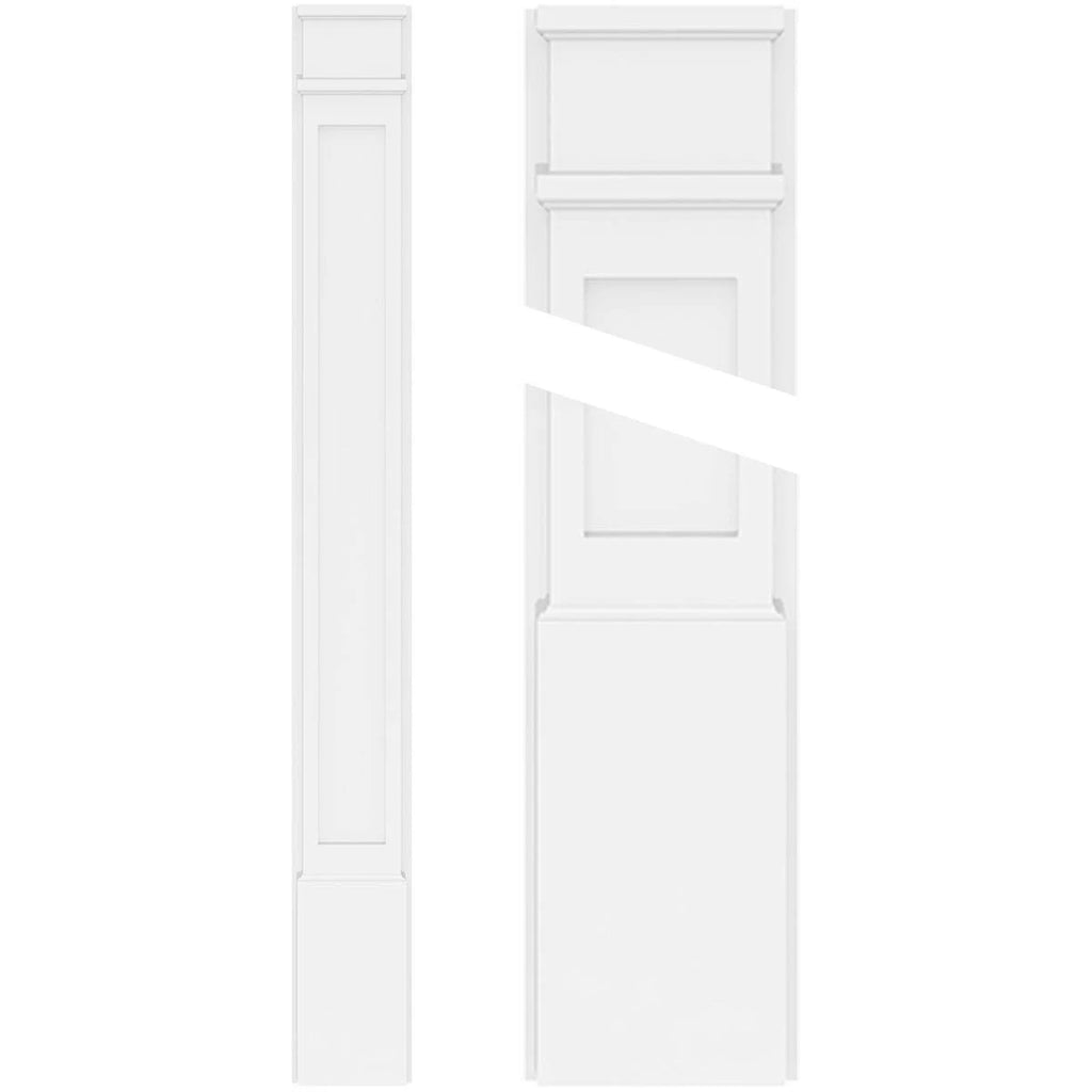 Flat Panel PVC Pilaster with Decorative Capital & Base (Pair) C7532