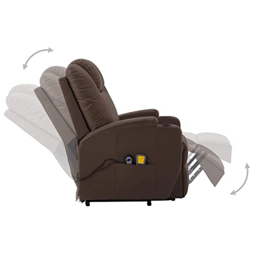 Black Faux Leather Electric Power Lift Massage Chair with 6-Point Vibration Massage X697052