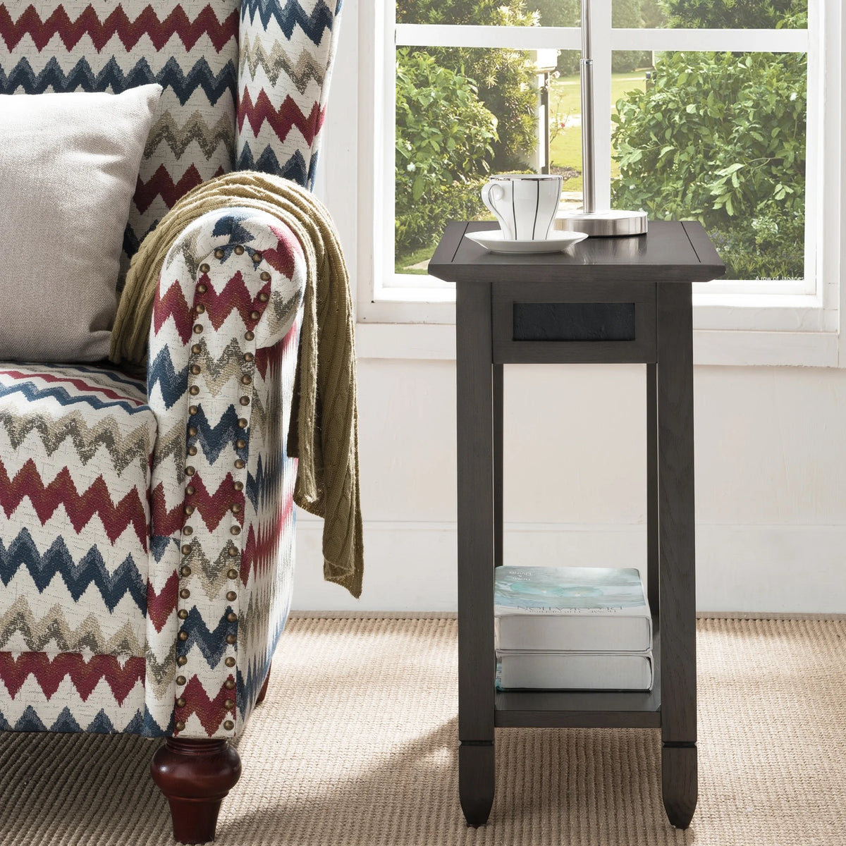 Rustic Oak Chairside Table P729