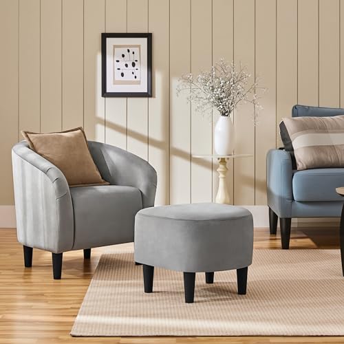 Fabric Accent Armchair with Ottoman X6121