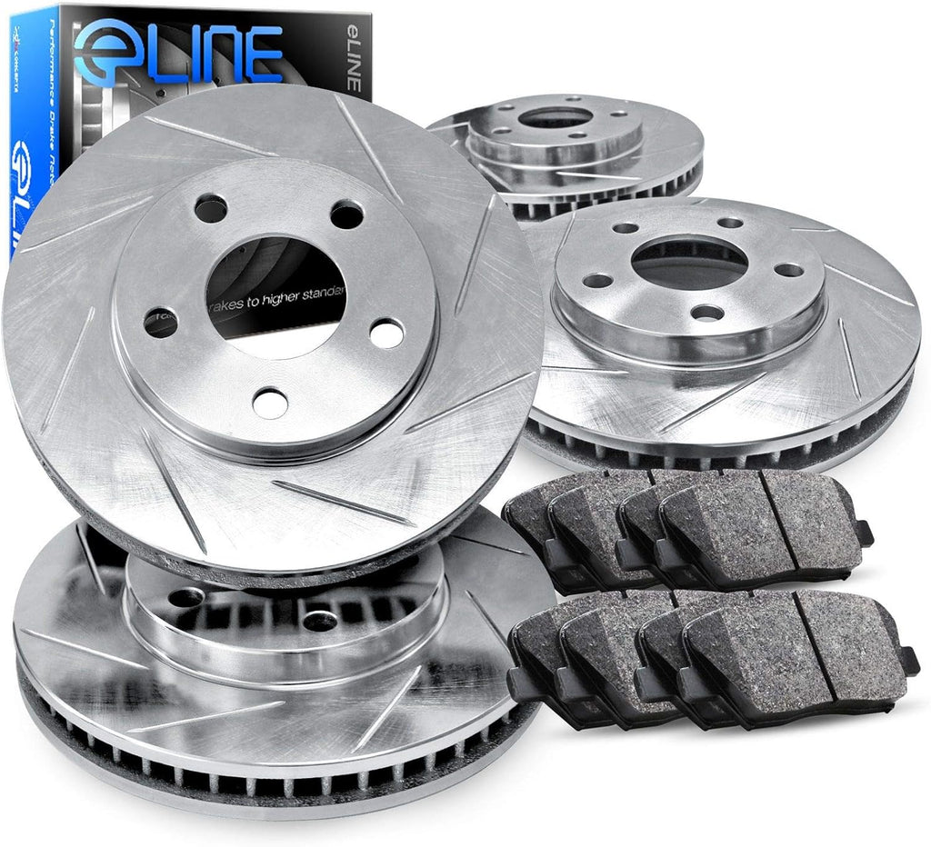 Slotted Brake Rotors Kit & Semi-Met Brake Pads C974037