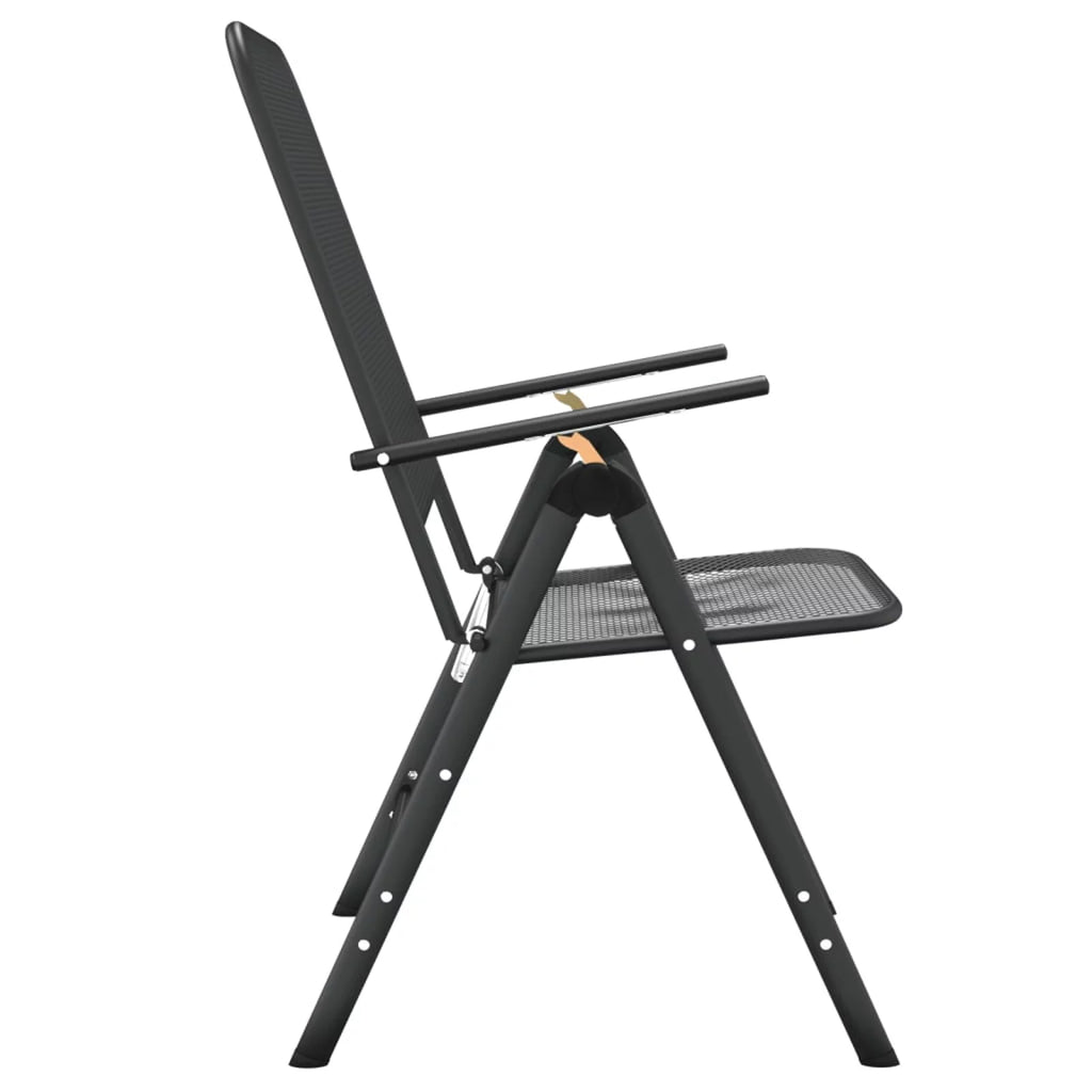 Folding Patio Chairs 2 pcs Metal Mesh Anthracite T16049