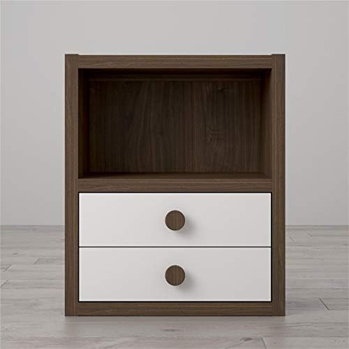 Walnut and White 2 Drawer Bookcase G4517