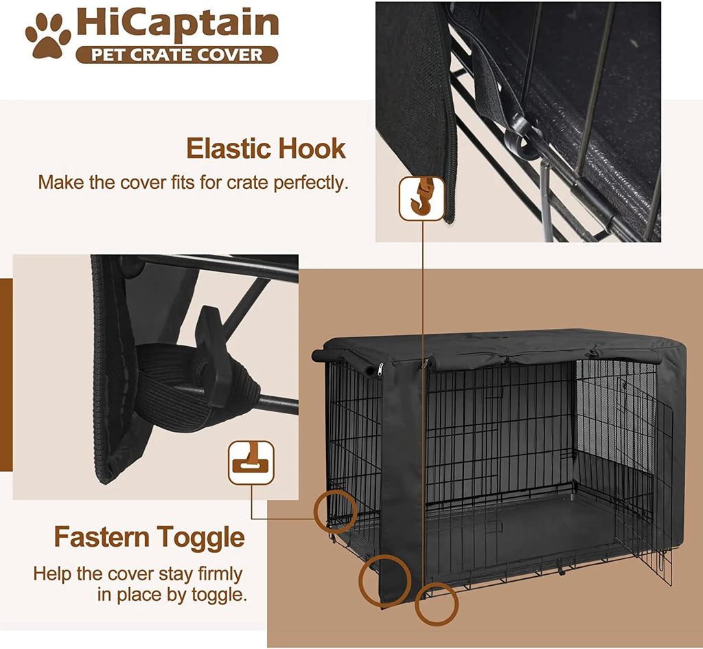 Black Folding Dog Crate Cover for 24 Inch Wire Pet Cage Y40206