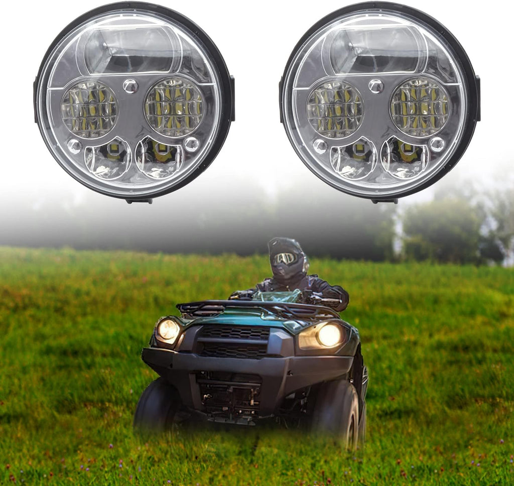Pair Chrome 4.5 inches High Low Beam LED Headlight Assembly M18684