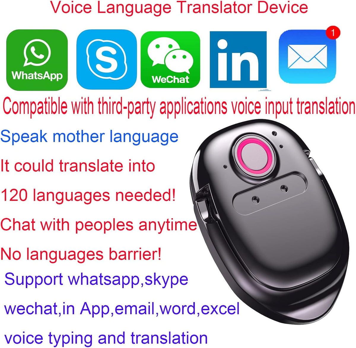 Portable Translator Device Supporting 120 Languages G432