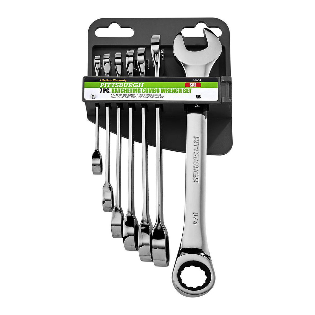 SAE Ratcheting Combination Wrench Set, 7-Piece Y15442