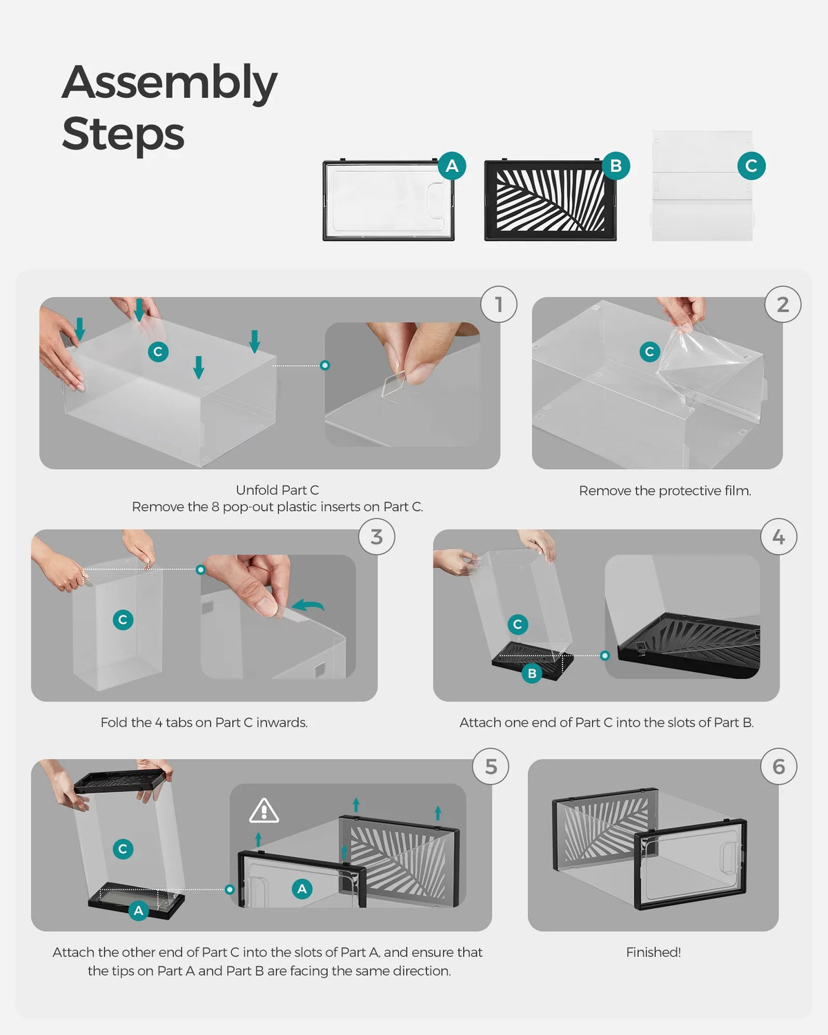 Stackable Plastic Shoe Organizer O2910