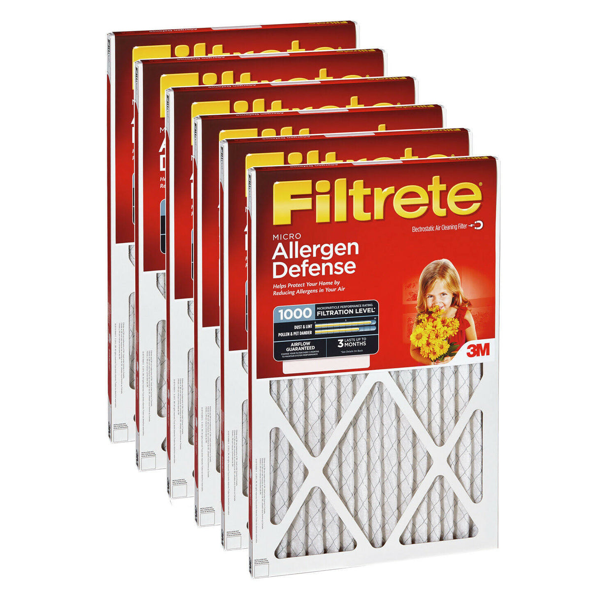 20x25x1 Micro Allergen Air Filter 6-Pack J12832