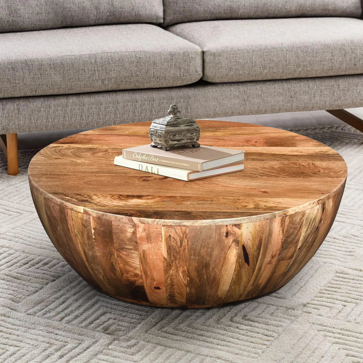 Mango Wood Round Coffee Table Dark Brown R394480