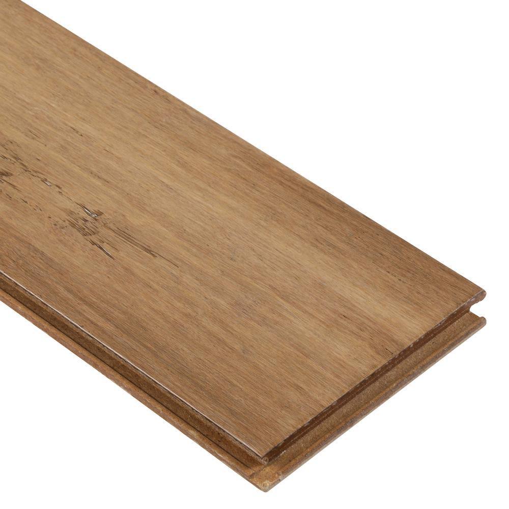 Hand Scraped Strand Woven Almond Bamboo Flooring H569