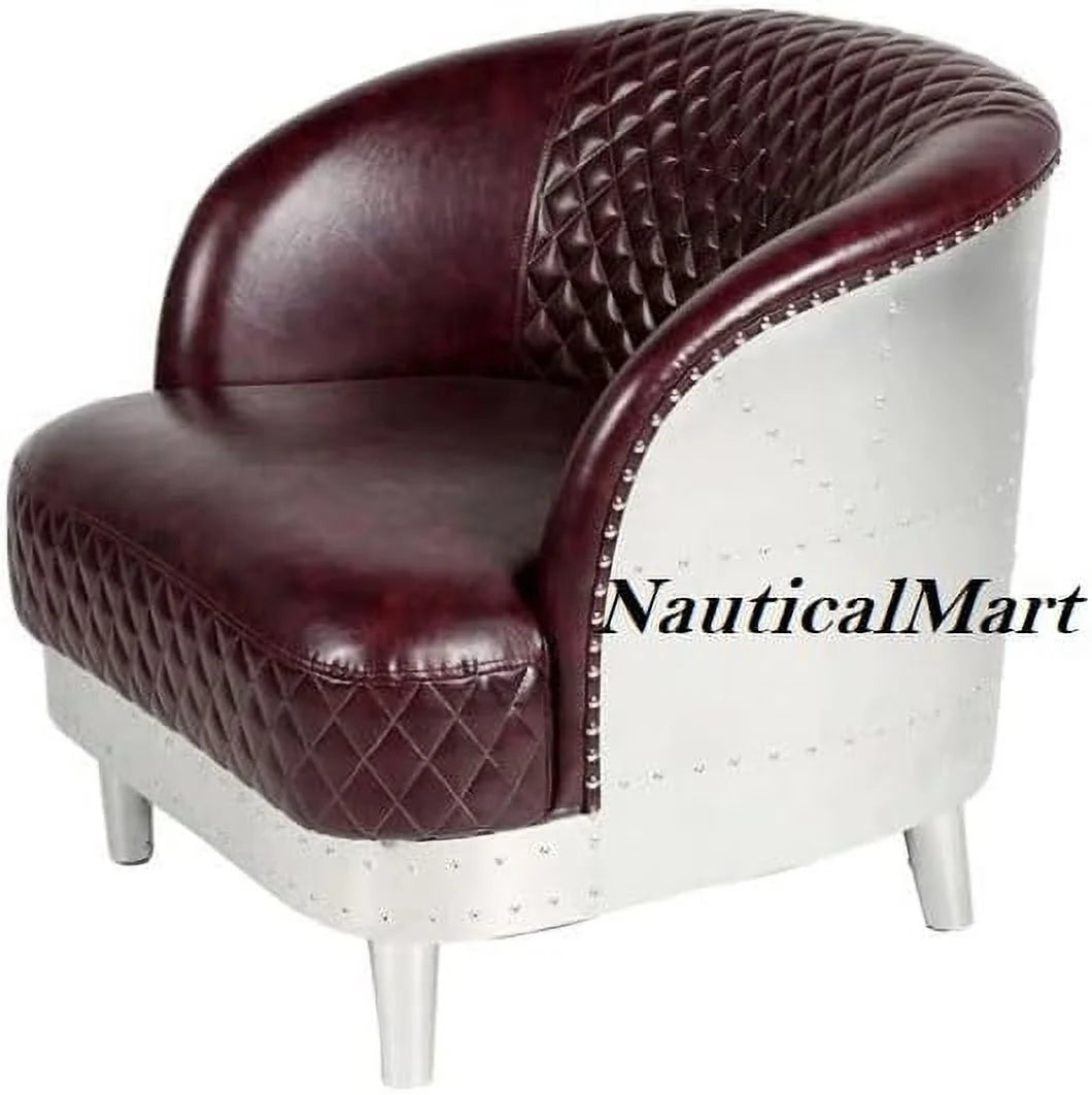 Aluminum Leather Sofa Chair I18453