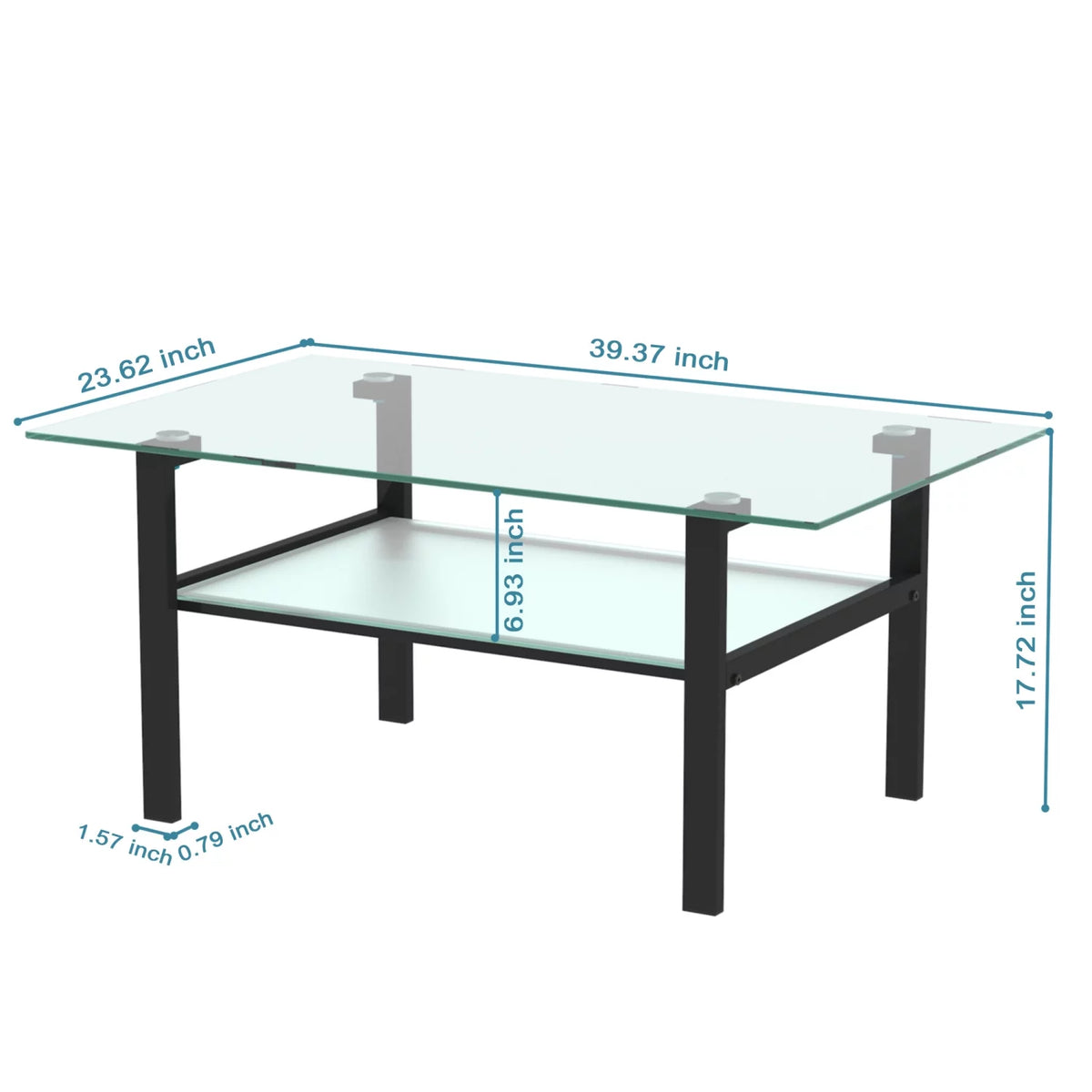 39.37" Glass Coffee Table H244