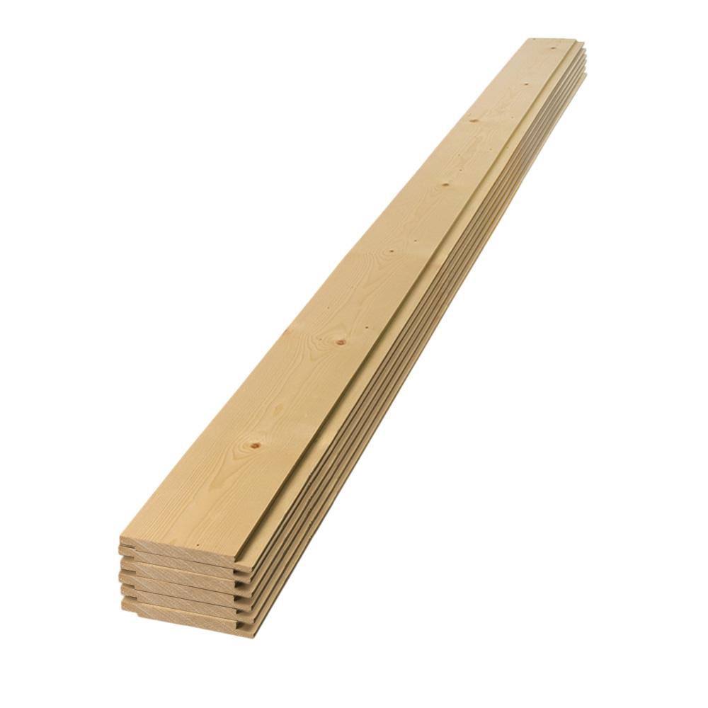 1 in. x 8 in. x 8 ft. Square Edge Pine Shiplap Board (6-Pack) O46497