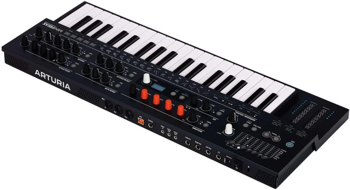 37-Key Hybrid Synthesizer Bundle with Headphones, Sustain Pedal, MIDI and 1/4" TRS Cables (7 Items) X273
