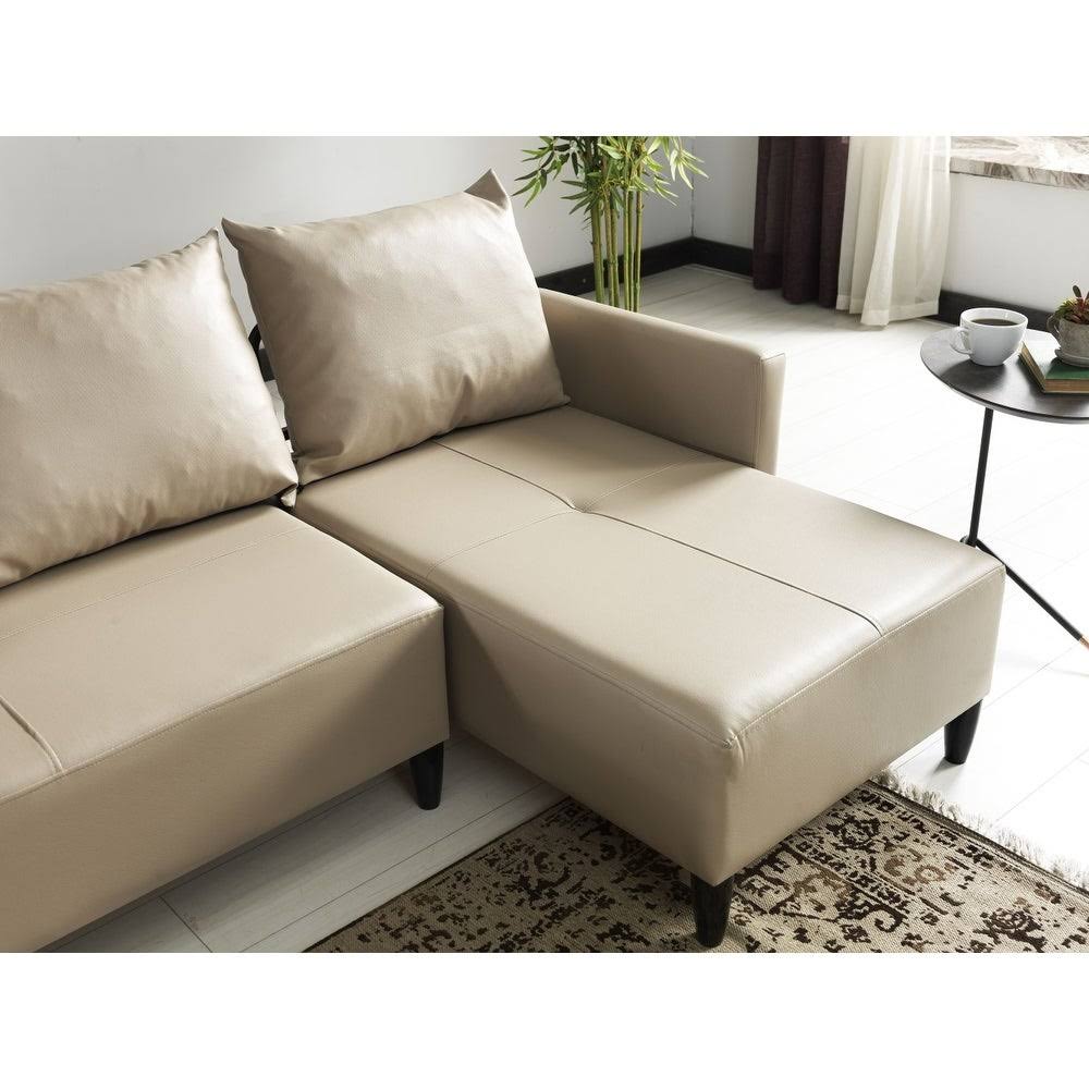 Contemporary Faux Leather Reversible Sectional S58229
