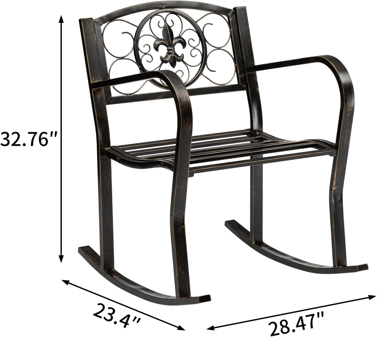 Metal Vintage Rocking Chairs with Back & Armrest H886929