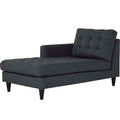 Left Arm Chaise Lounge Chair Grey Fabric V562