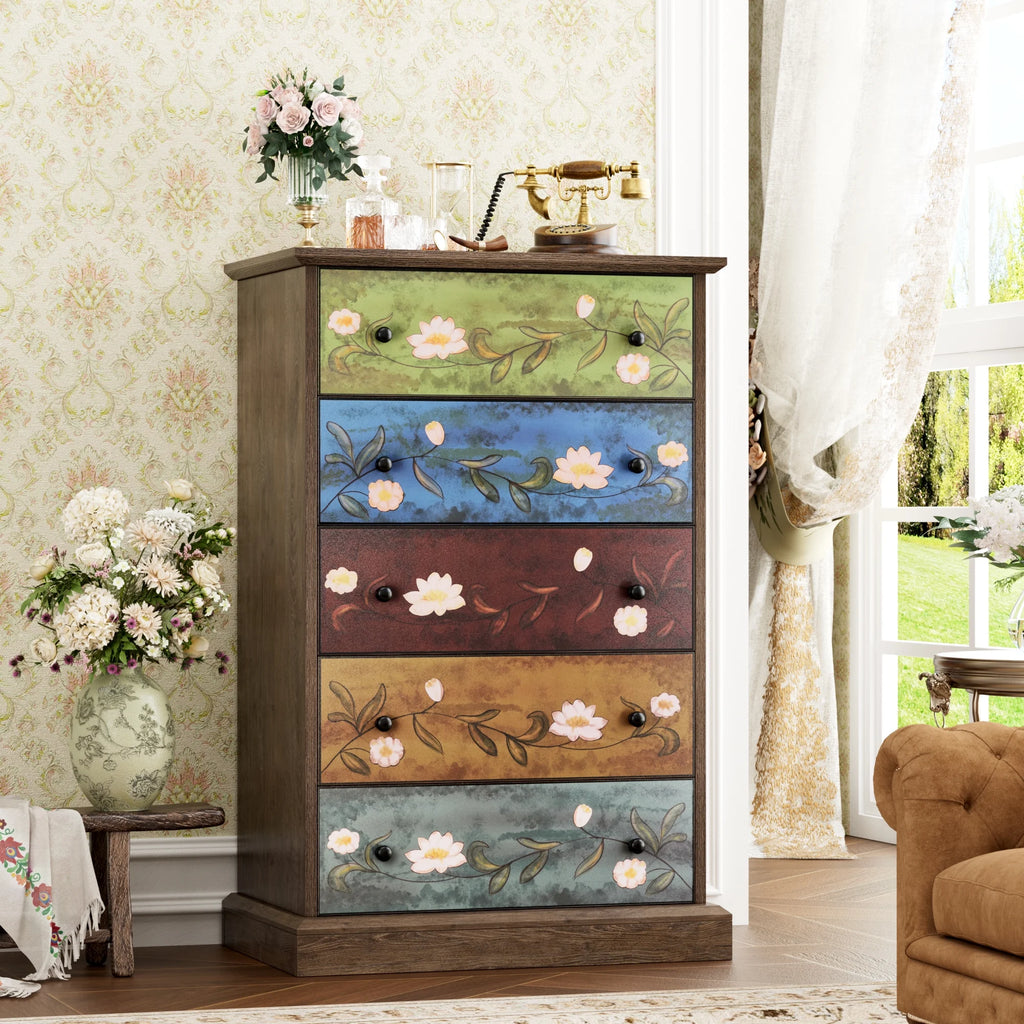 5 Drawer Wood Dresser X759
